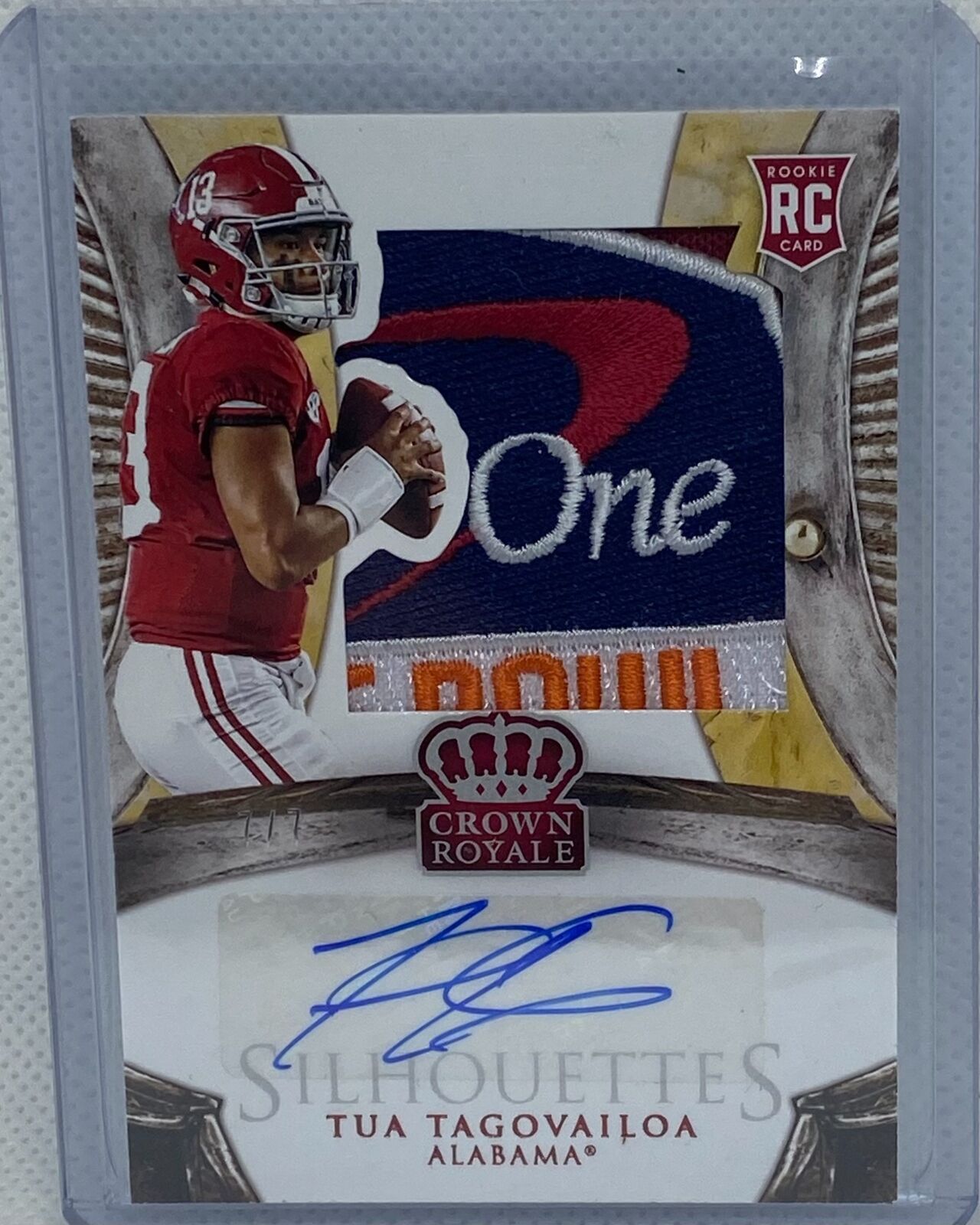 TUA TAGOVAILOA 2020 CHRONICLES CROWN ROYALE SILHOUETTE RPA PATCH AUTO RC #D 7/7