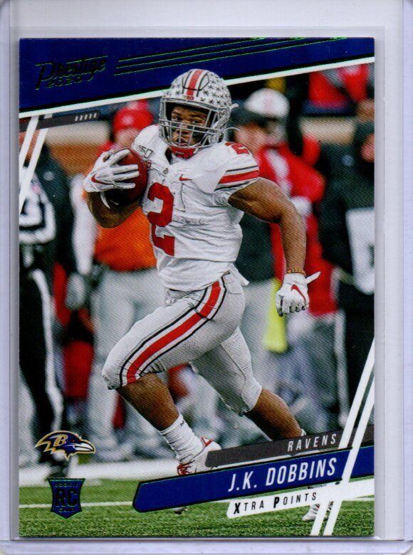 J.K. DOBBINS 2020 PANINI PRESTIGE GREEN XTRA POINTS ROOKIE RC #244