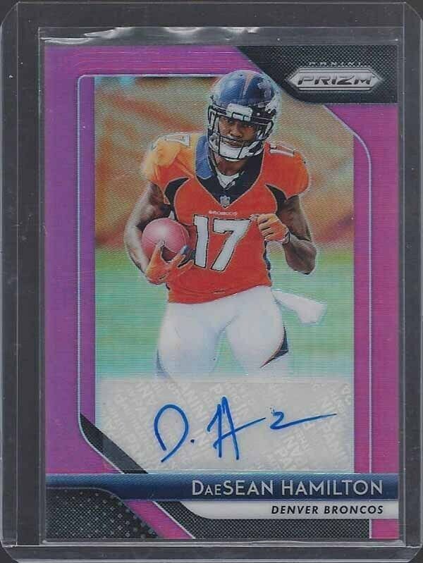 DAESEAN HAMILTON 2018 PANINI PRIZM PINK PRIZM DENVER BRONCOS AUTO RC