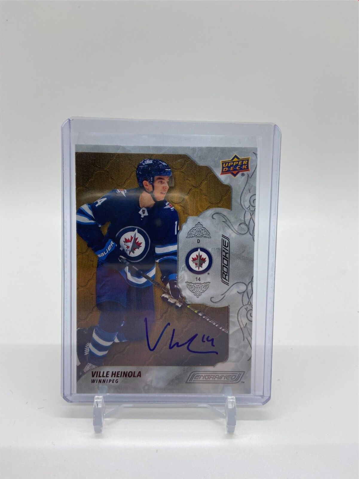 VILLE HEINOLA 2019-20 UPPER DECK ENGRAINED ON CARD AUTO ROOKIE RC #73
