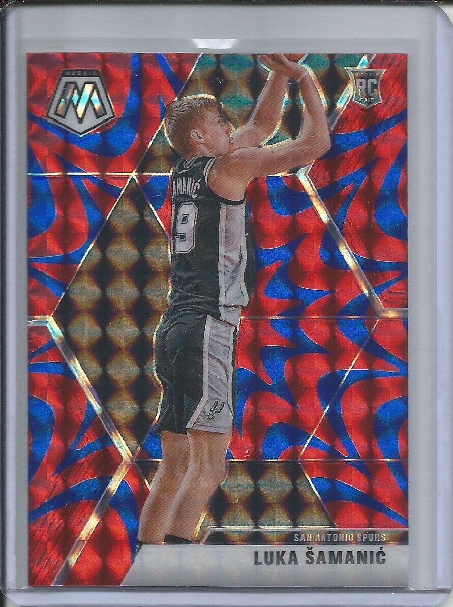 LUKA SAMANIC 2019-20 PANINI MOSAIC REACTIVE BLUE PRIZM ROOKIE RC SPURS #235