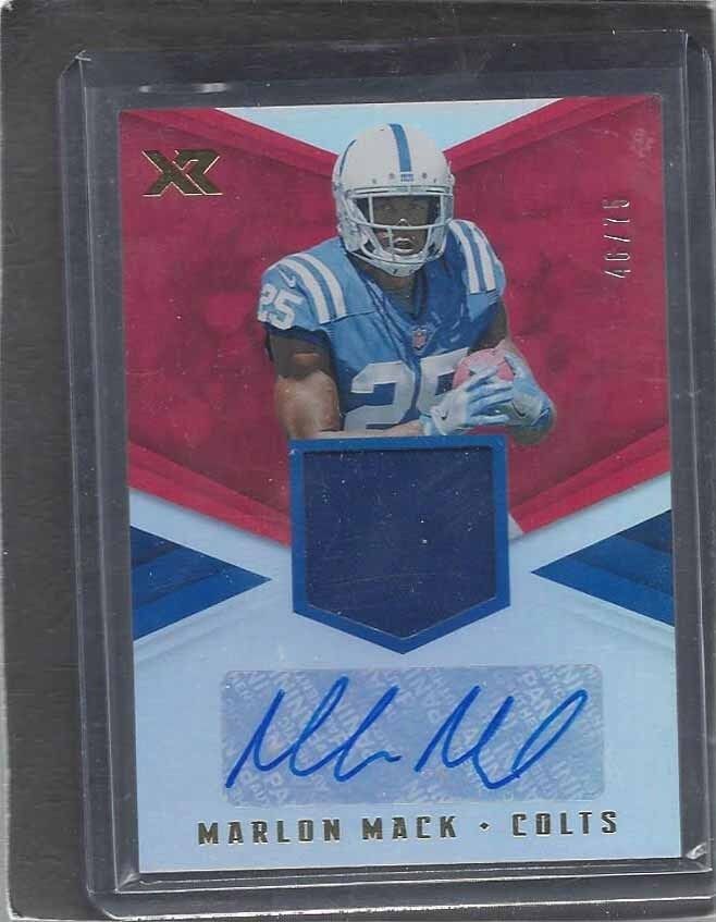 MARLON MACK 2017 PANINI XR RED COLTS ROOKIE JERSEY AUTO RC #D 46/75