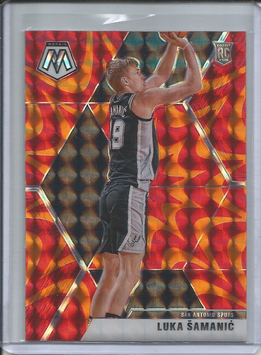 LUKA SAMANIC 2019-20 PANINI MOSAIC REACTIVE ORANGE PRIZM ROOKIE RC SPURS #235