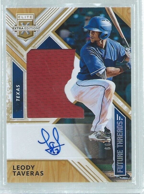 LEODY TAVERAS 2018 ELITE EXTRA FUTURE THREADS JERSEY AUTO PROSPECT #D 39/99