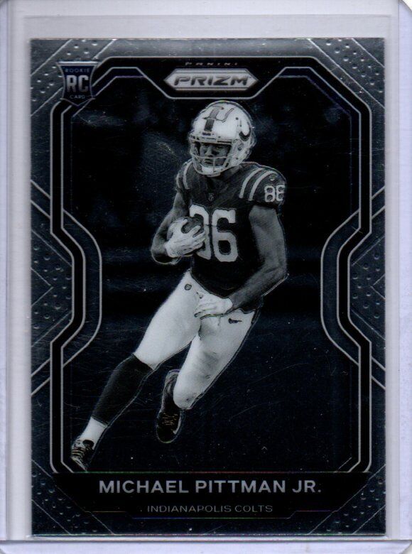 MICHAEL PITTMAN JR 2020 PANINI PRIZM NEGATIVE PHOTO VARIATION BLACK WHITE SP RC