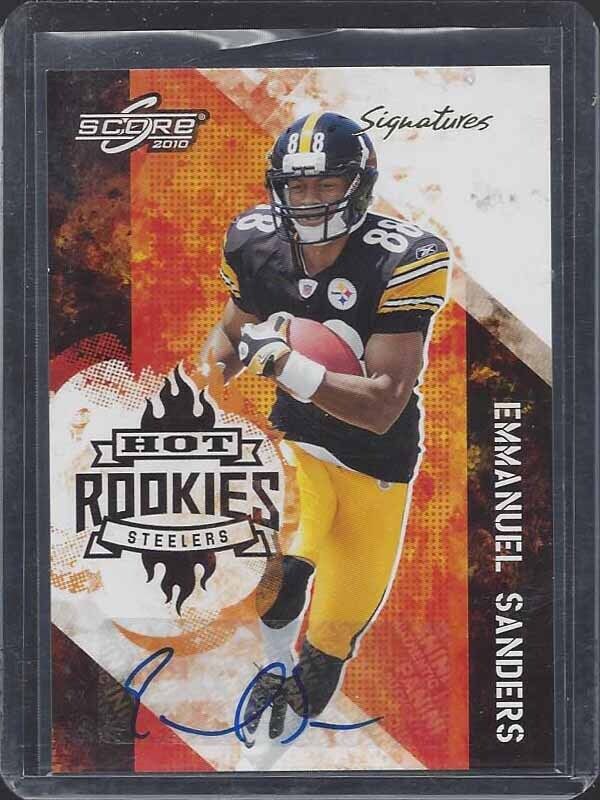 EMMANUEL SANDERS 2010 SCORE SIGNATURES HOT ROOKIE AUTO RC #D 4/25