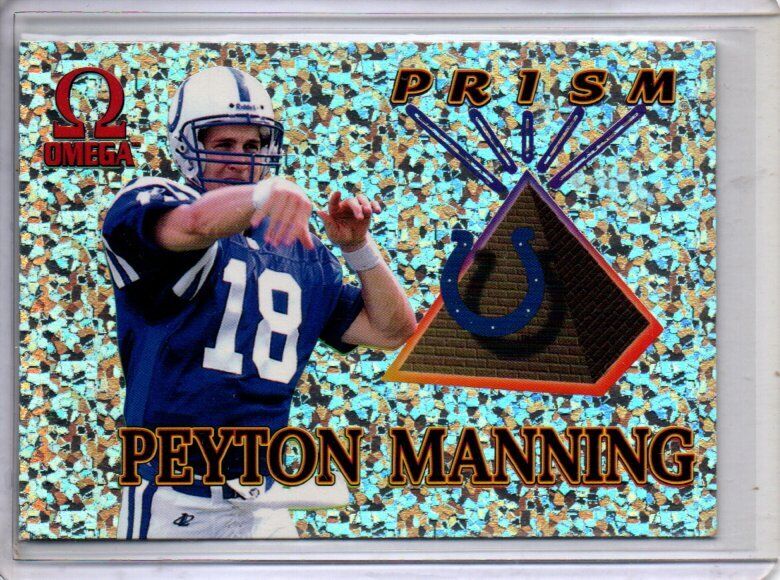 PEYTON MANNING 1998 PACIFIC TRADING CARDS OMEGA PRISM ROOKIE RC #9