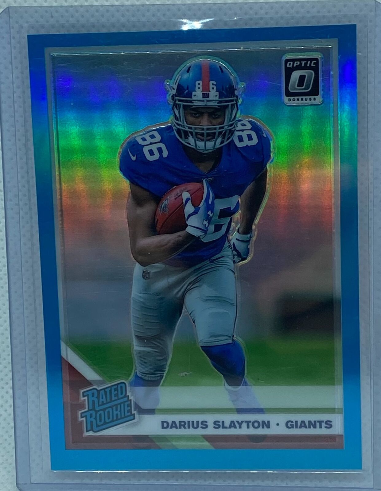 DARIUS SLAYTON 2019 PANINI DONRUSS OPTIC RATED ROOKIE LIGHT BLUE PRIZM #D /299