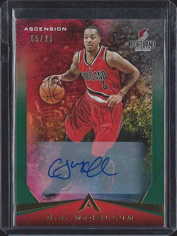 C.J. MCCOLLUM 2017-18 PANINI ASCENSION GREEN AUTO #D 5/25