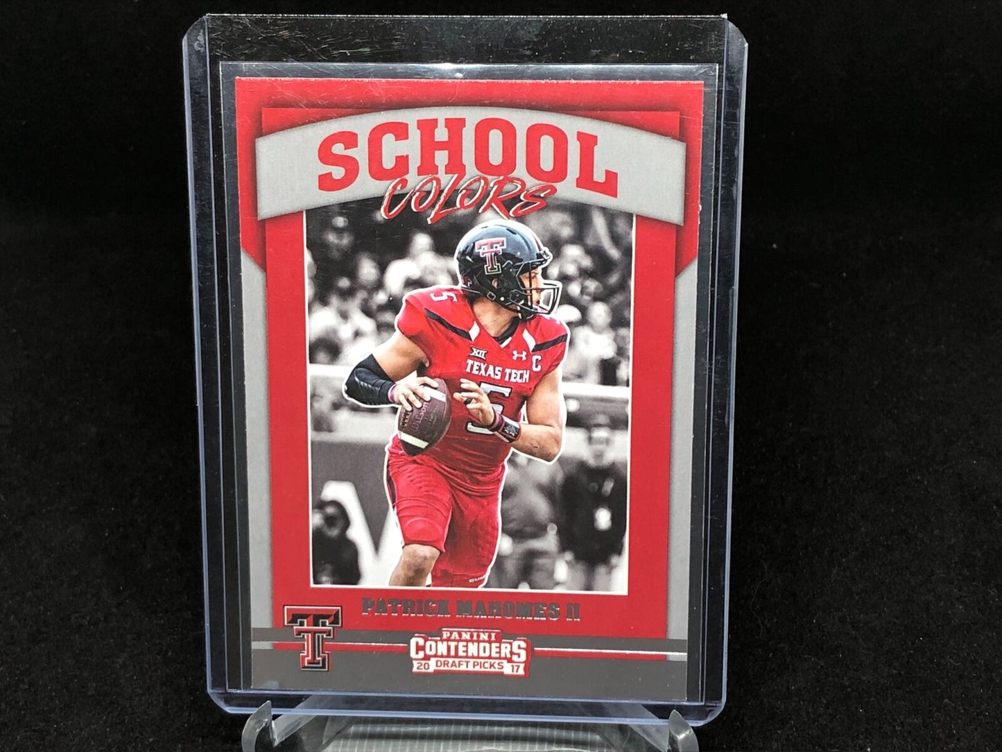 PATRICK MAHOMES II 2017 PANINI CONTENDERS DRAFT PICKS SCHOOL COLORS RC # 15