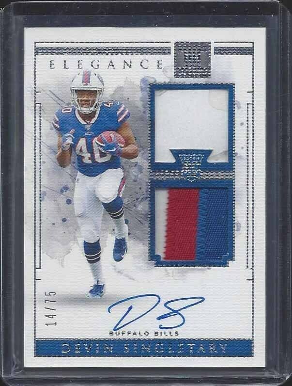 DEVIN SINGLETARY 2019 IMPECCABLE RPA DUAL PATCH HELMET AUTO RC #D 14/75