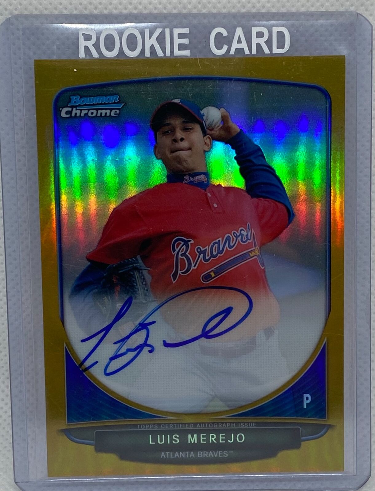 LUIS MEREJO 2013 TOPPS BOWMAN CHROME GOLD REFRACTOR ON CARD AUTO #D 2/50