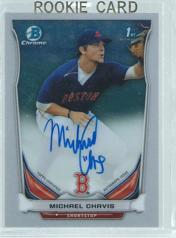 MICHAEL CHAVIS 2014 BOWMAN CHROME 1ST ON CARD AUTO PROSPECT