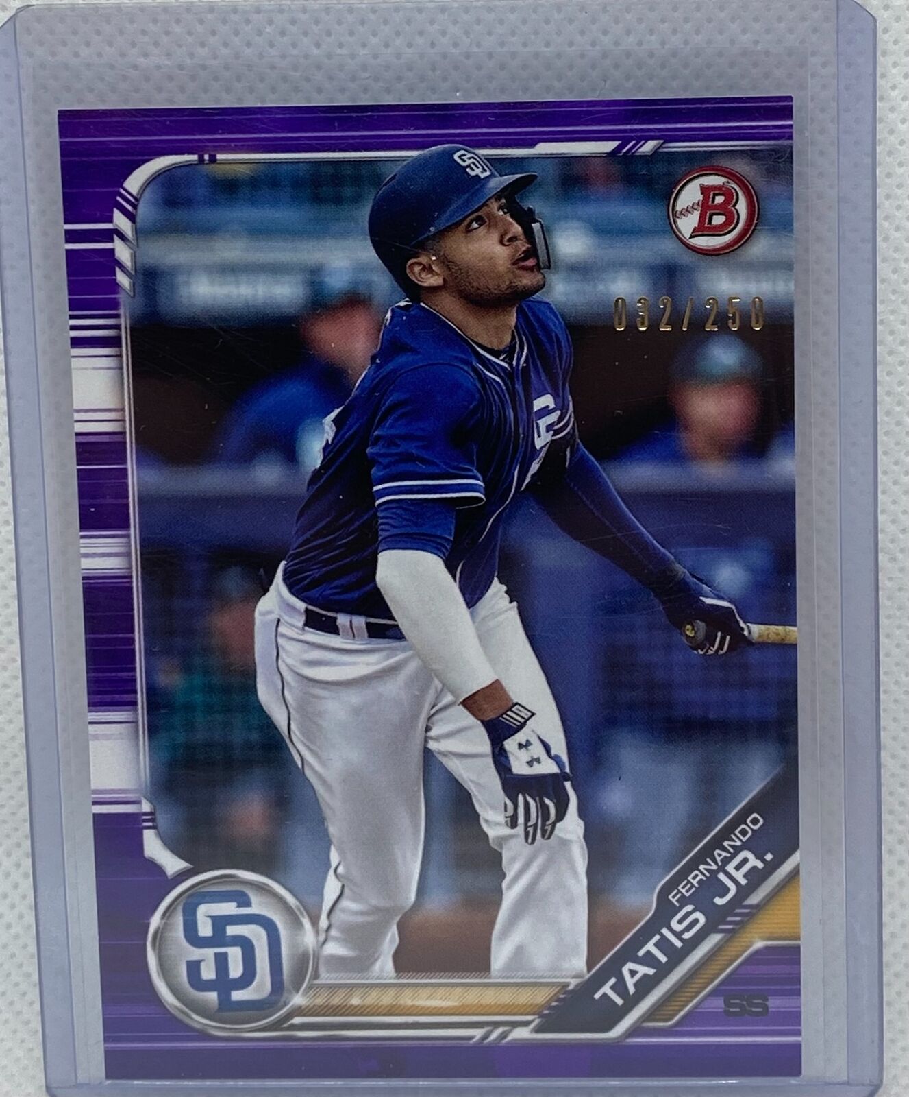 FERNANDO TATIS JR. 2019 TOPPS BOWMAN PROSPECT PURPLE #D 032/250