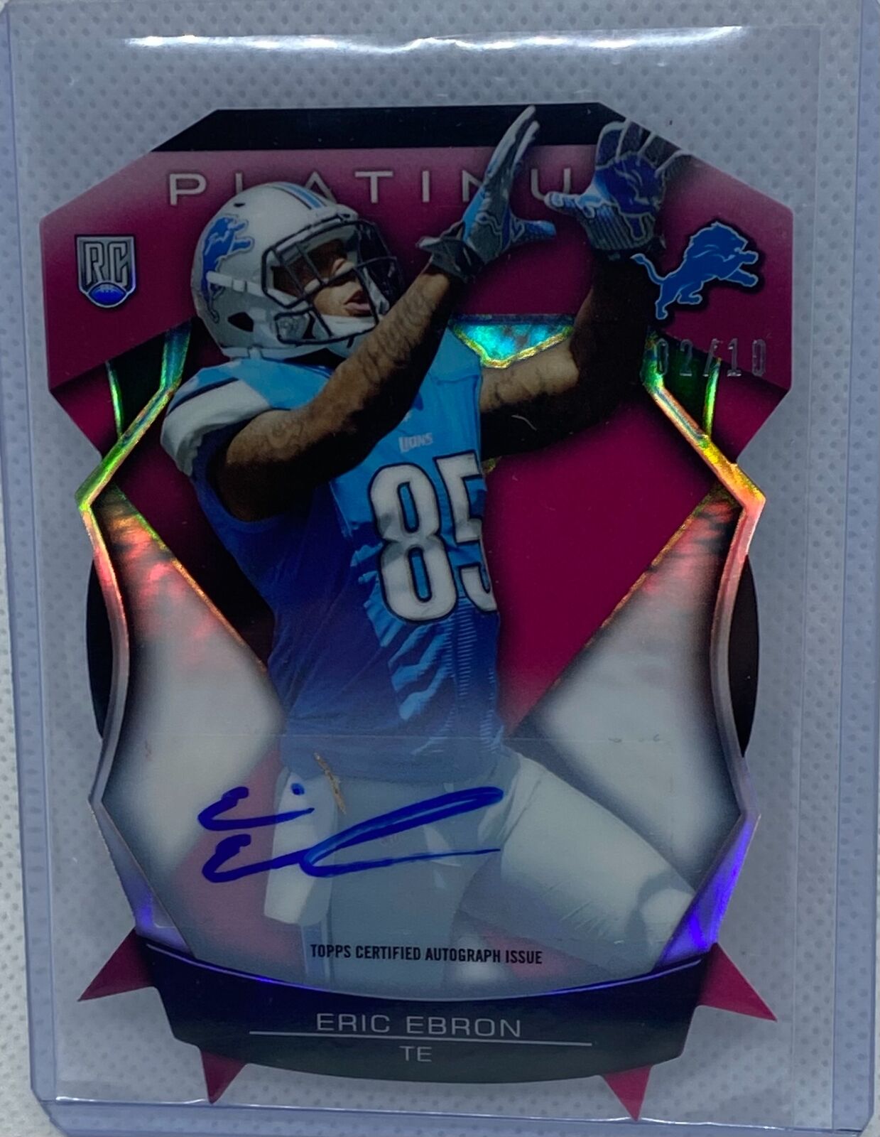 ERIC EBRON 2014 TOPPS PLATINUM PINK REFRACTOR DIE CUT AUTO RC #D 2/10