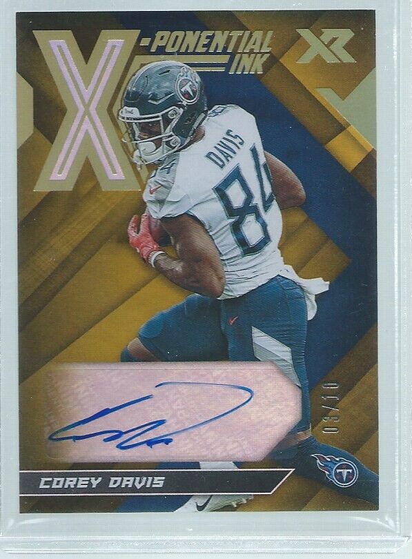 COREY DAVIS 2019 PANINI XR GOLD X-PONENTIAL INK AUTO #D 3/10