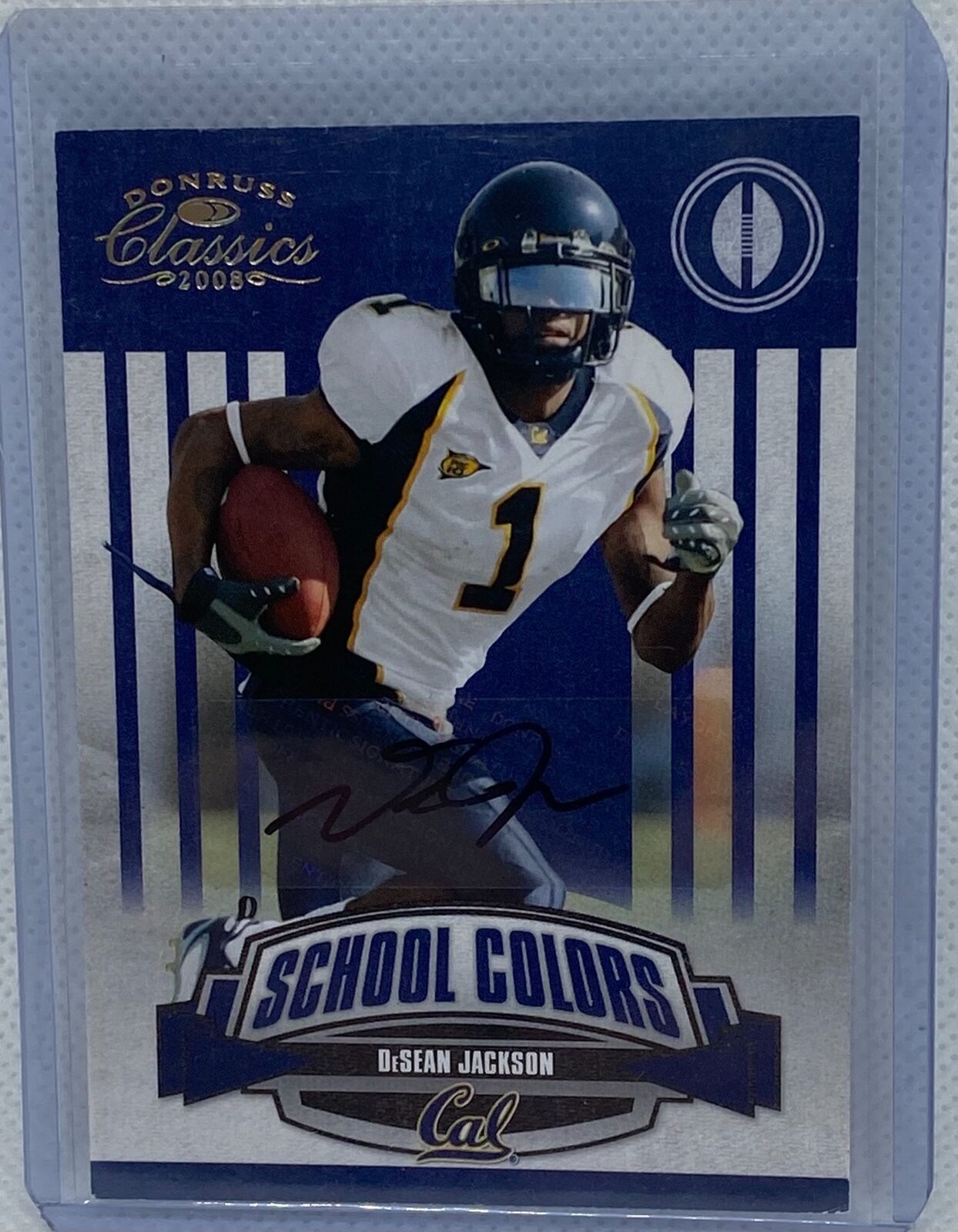 DESEAN JACKSON 2008 DONRUSS PLAYOFF CLASSICS SCHOOL COLORS AUTO RC #D 33/50
