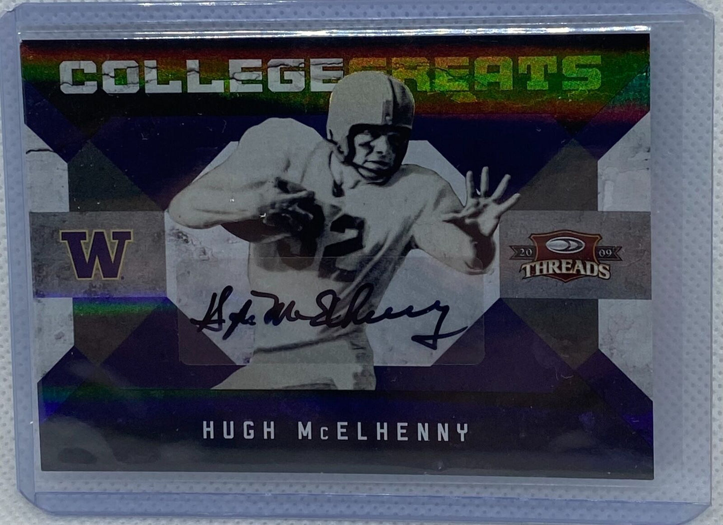 HUGH MCELHENNY 2009 DONRUSS COLLEGE GREATS THREADS AUTO #D 24/100
