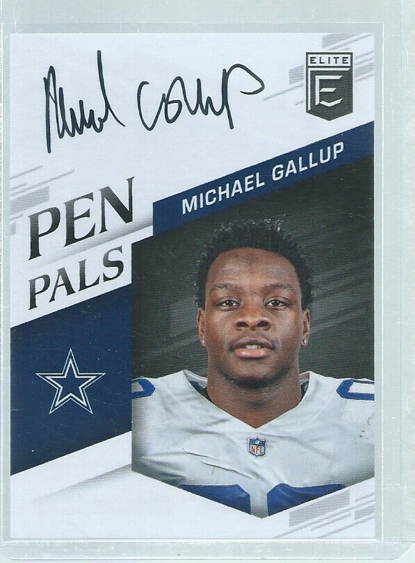 MICHAEL GALLUP 2018 PANINI DONRUSS ELITE PEN PALS ON CARD AUTO RC