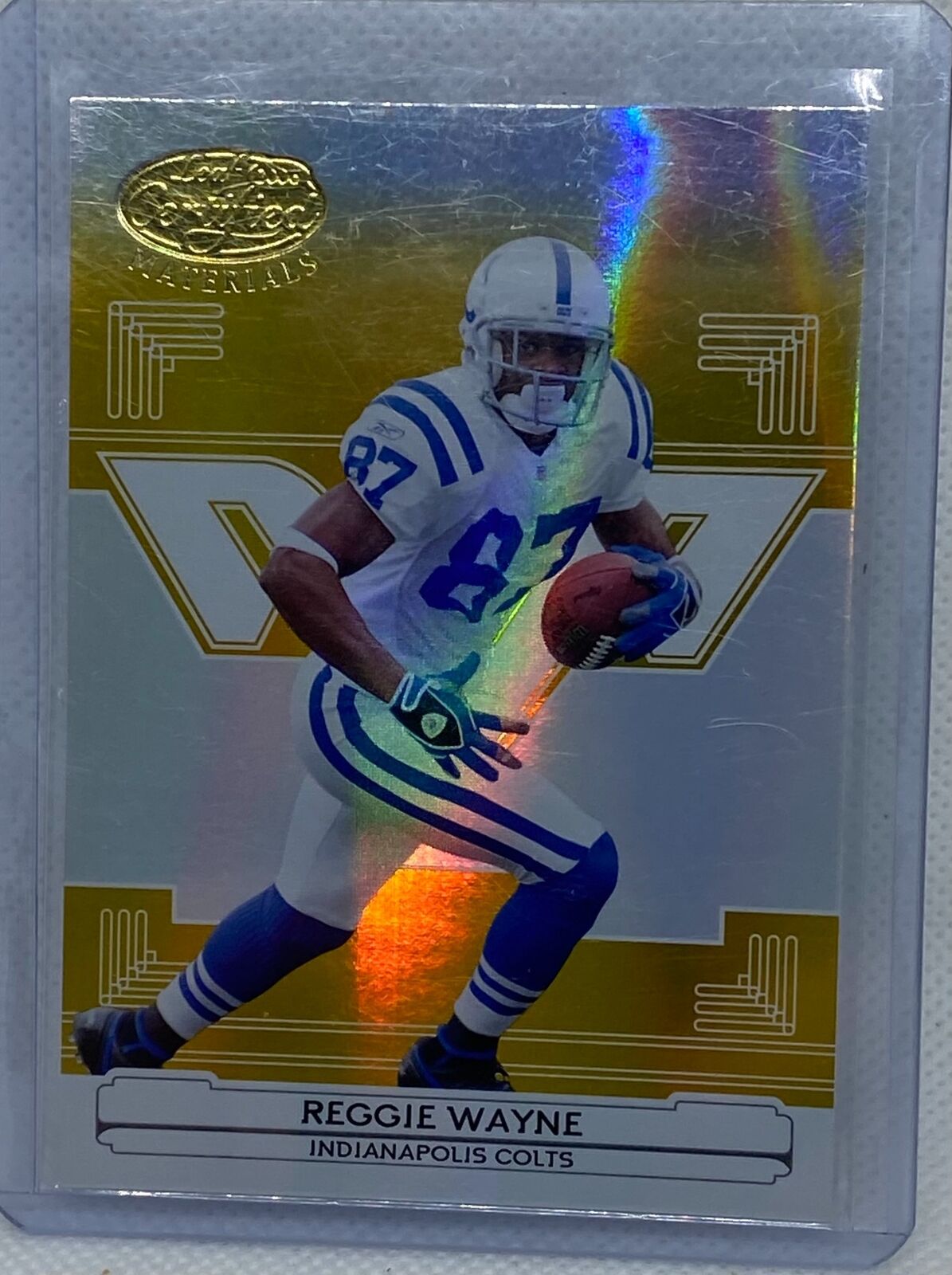 REGGIE WAYNE 2006 DONRUSS PLAYOFF LEAF CERTIFIED MIRROR GOLD #D 2/25