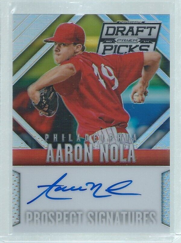 AARON NOLA 2014 PRIZM DRAFT PICKS ON CARD AUTO PROSPECT #7