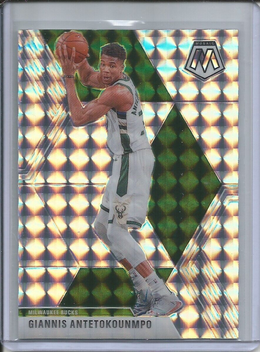 GIANNIS ANTETOKOUNMPO 2019-20 PANINI MOSAIC SILVER WAVE PRIZM #75