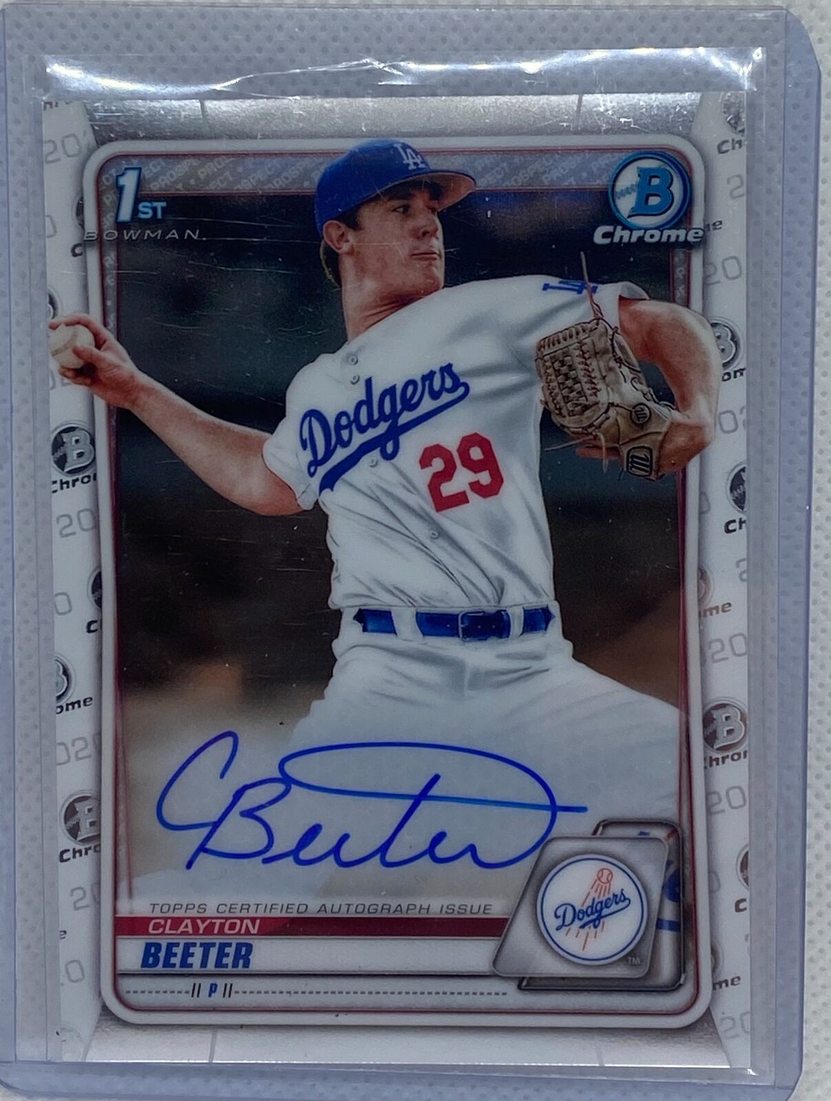 CLAYTON BEETER 2020 TOPPS 1ST BOWMAN CHROME PROSPECTS ON CARD AUTO #CDA-CBE