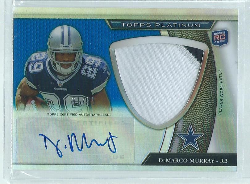 DEMARCO MURRAY 2011 TOPPS PLATINUM BLUE REFRACTOR RPA JUMBO PATCH AUTO RC #D /75