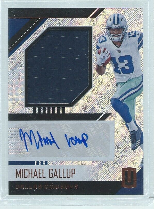 MICHAEL GALLUP 2018 PANINI UNPARALLELED ROOKIE JERSEY AUTO RC
