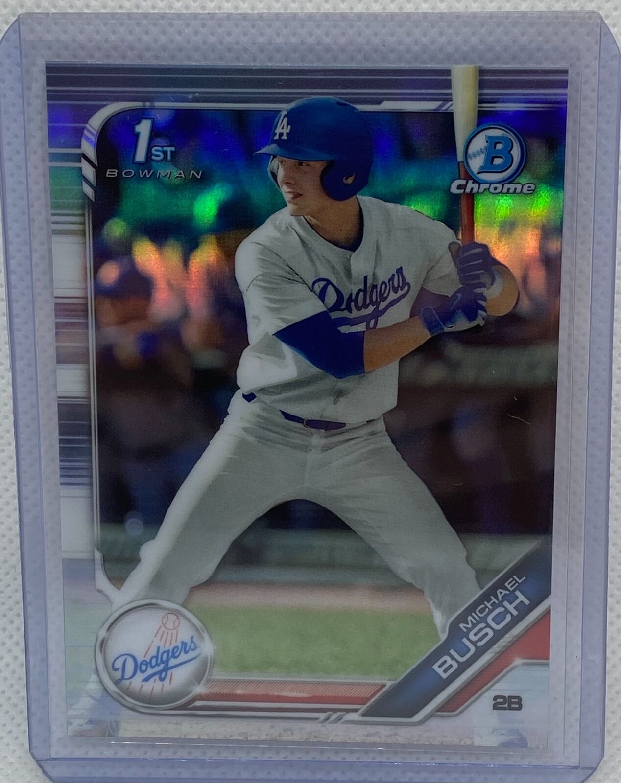 MICHAEL BUSCH 2019 TOPPS 1ST BOWMAN PROSPECT CHROME REFRACTOR #BDC-57