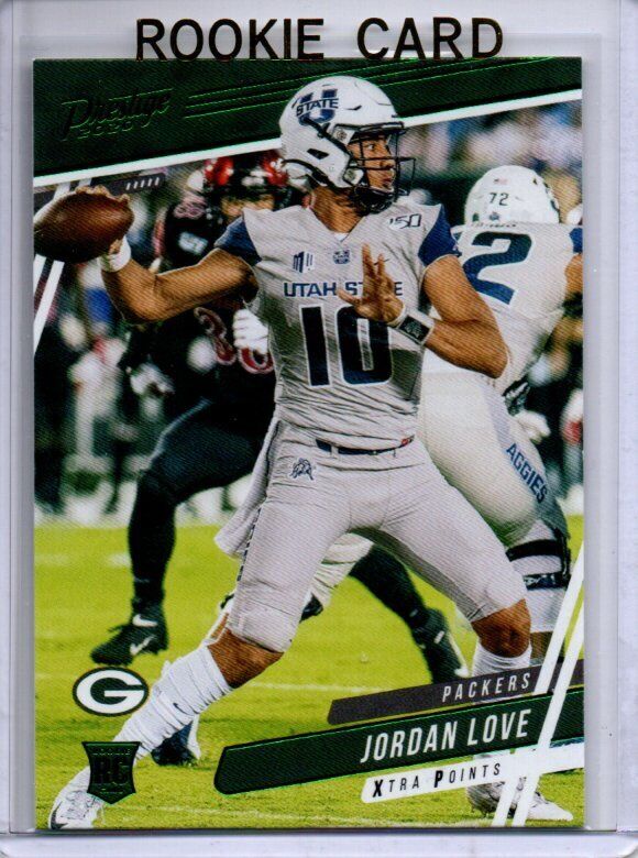 JORDAN LOVE 2020 PANINI PRESTIGE GREEN XTRA POINTS ROOKIE RC #261