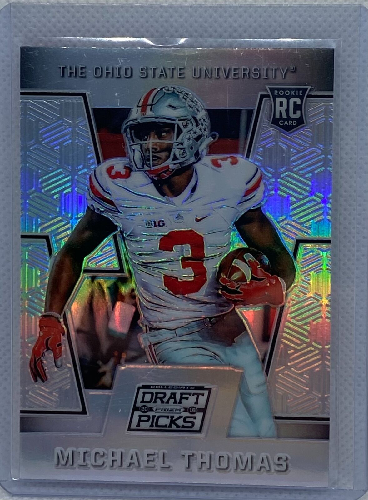 MICHAEL THOMAS 2018 PANINI PRIZM COLLEGIATE DRAFT PICKS SILVER PRIZM RC #106