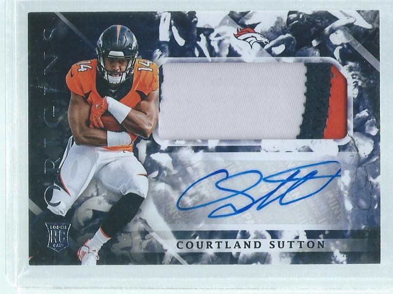 COURTLAND SUTTON 2018 PANINI ORIGINS 3-COLOR PATCH AUTO RC #108