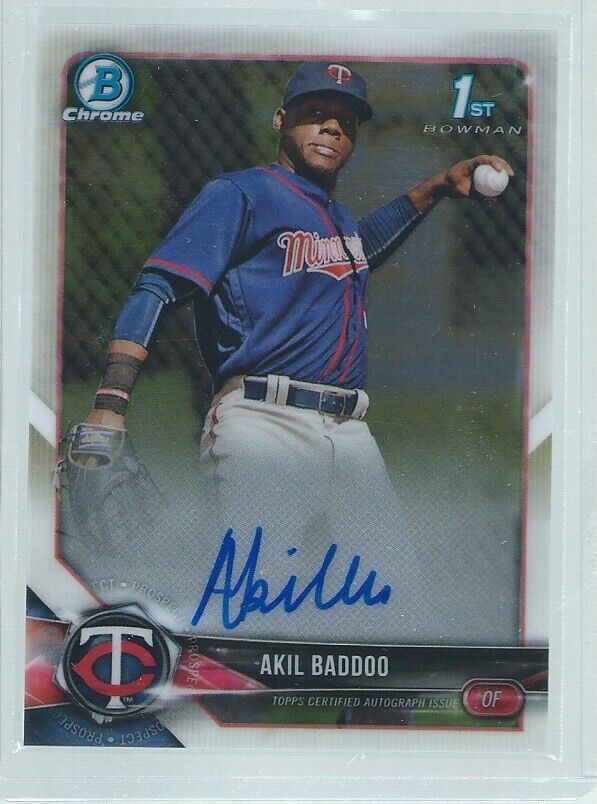 AKIL BADDOO 2018 BOWMAN CHROME 1ST ON CARD AUTO PROSPECT