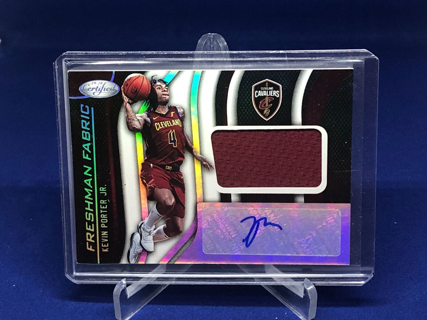 KEVIN PORTER JR 2019-20 PANINI CERTIFIED FRESHMAN FABRIC JERSEY AUTO RC ROOKIE