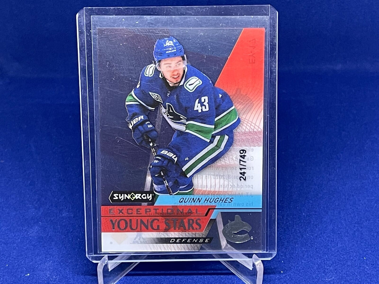 QUINN HUGHES 2020-21 UPPER DECK SYNERGY EXCEPTIONAL YOUNG STARS #D 241/749
