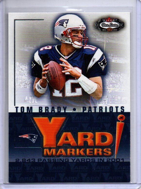 TOM BRADY 2002 FLEER BOX SCORE YARD MARKERS #1