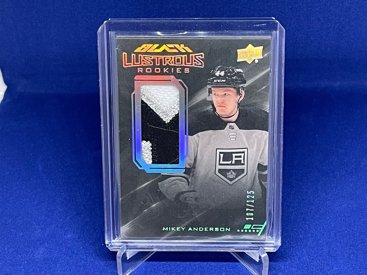 MIKEY ANDERSON 2020-21 UPPER DECK BLACK LUSTROUS 3 CLR PATCH AUTO RC #D 107/125