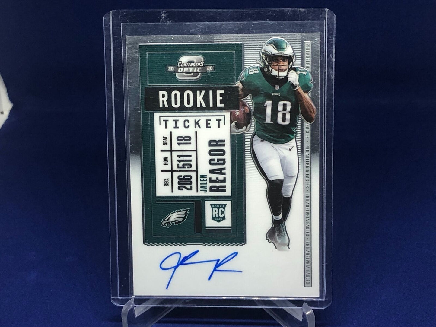 JALEN REAGOR 2020 PANINI CONTENDERS OPTIC ROOKIE TICKET RC ON CARD AUTO # 108