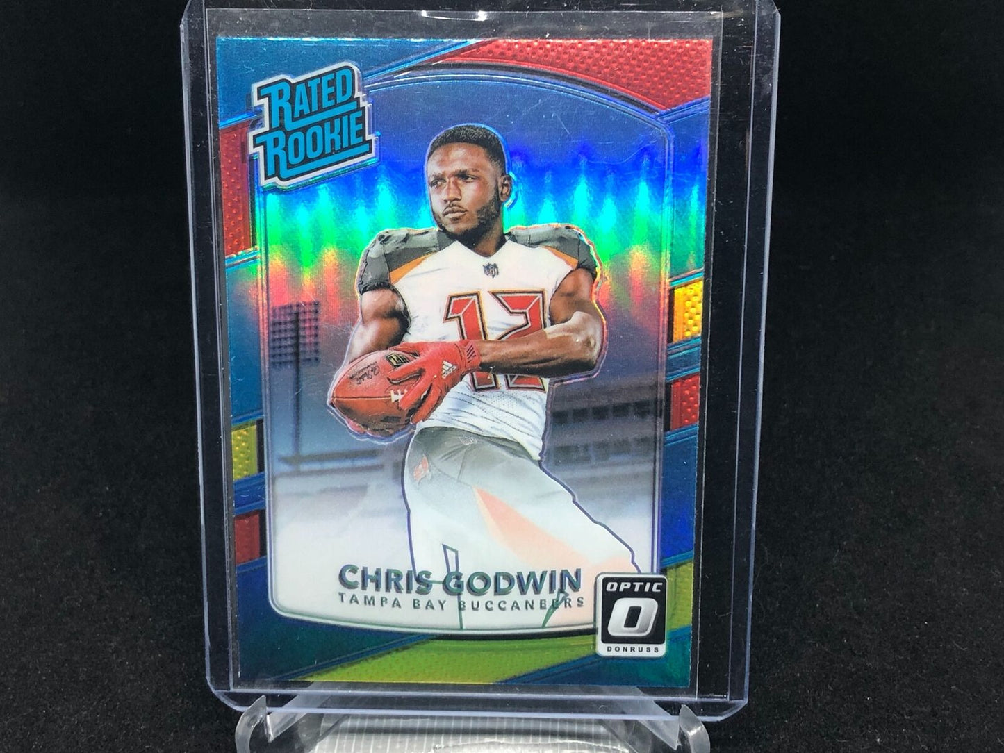CHRIS GODWIN 2017 PANINI DONRUSS OPTIC RATED ROOKIE RED YELLOW HOLO RC # 155