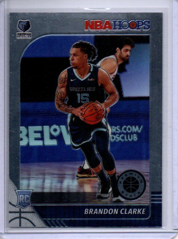 BRANDON CLARKE 2019-20 PANINI NBA HOOPS PREMIUM STOCK TRUE ROOKIE RC #217
