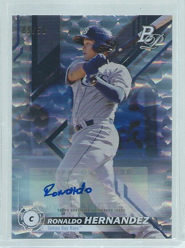 RONALDO HERNANDEZ 2019 BOWMAN PLATINUM ICE AUTO PROSPECT #D 9/50