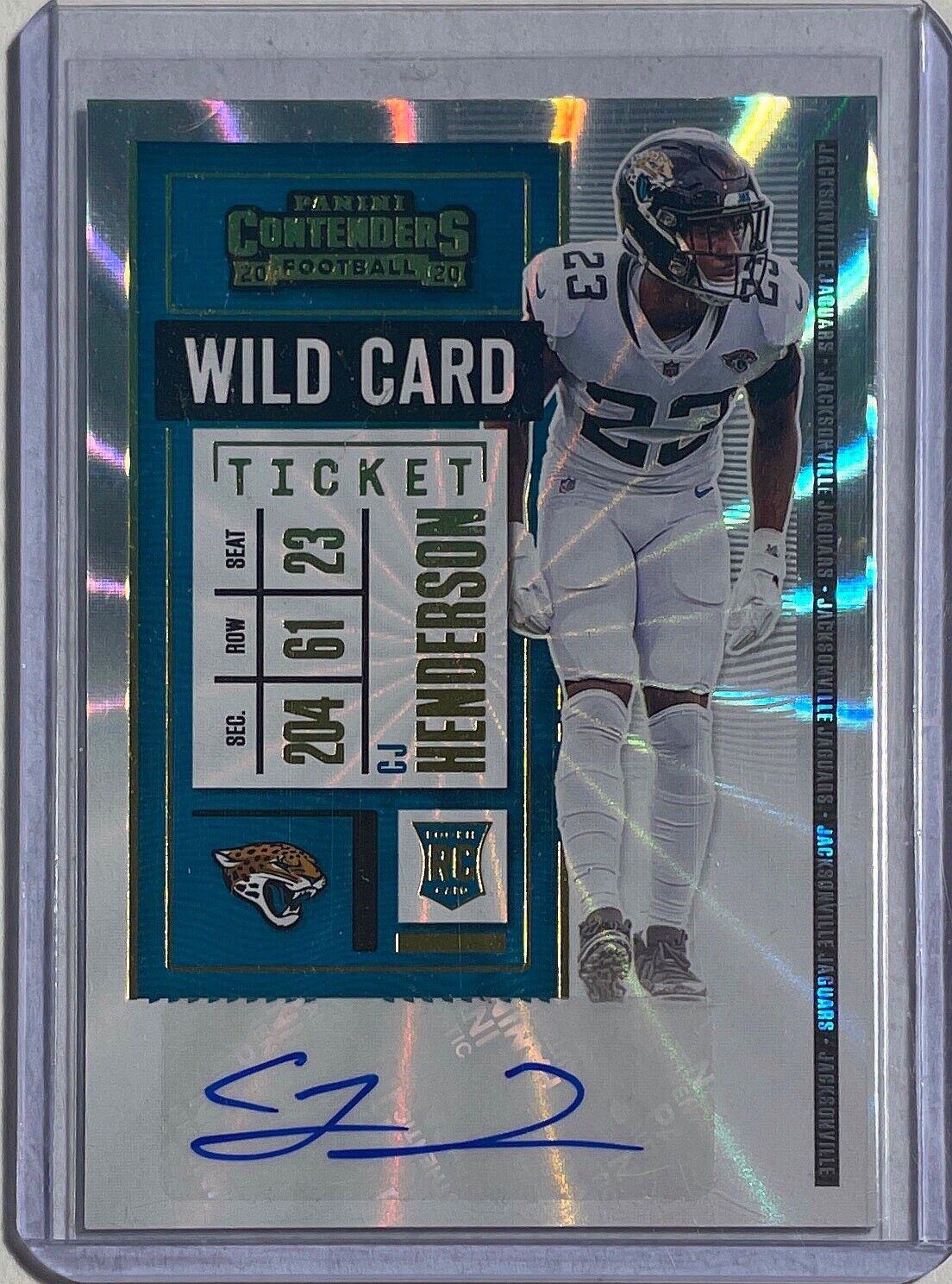 CJ HENDERSON 2020 PANINI CONTENDERS WILD CARD TICKET AUTO ROOKIE RC #144
