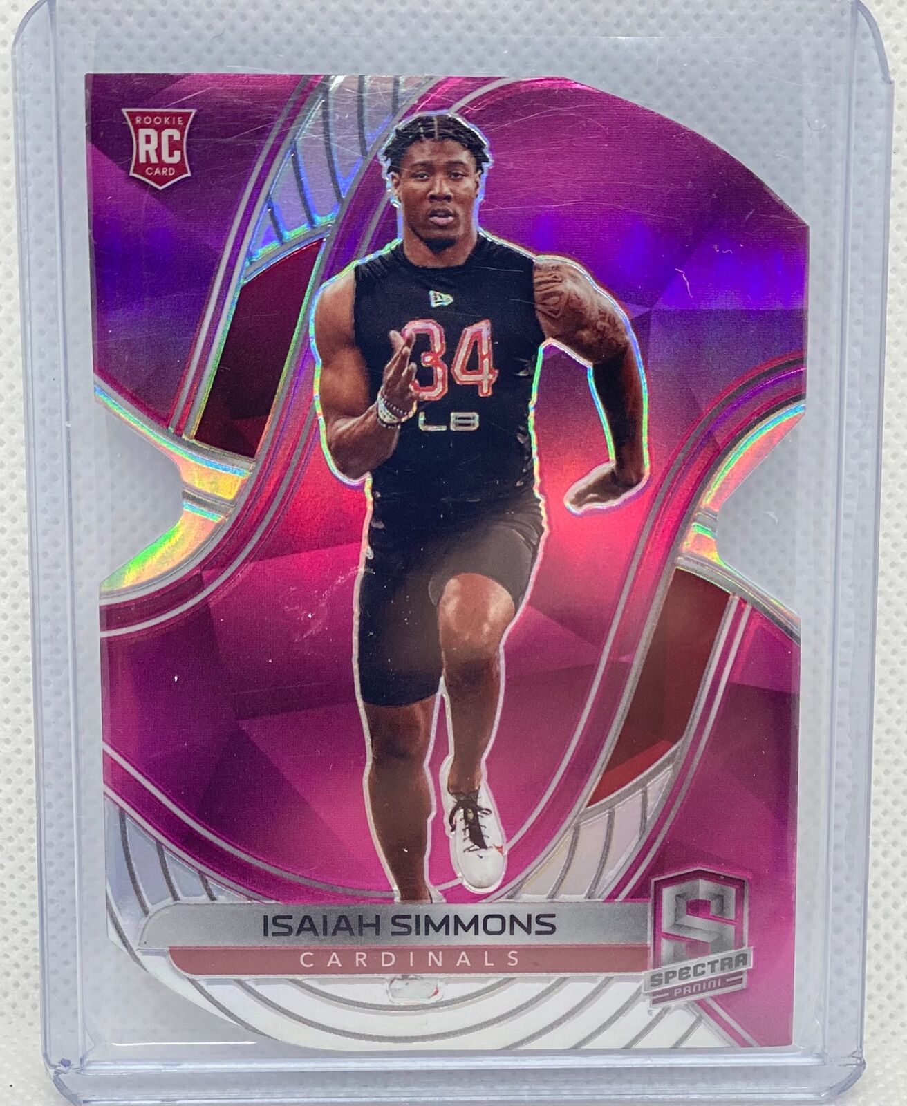 ISAIAH SIMMONS 2020 PANINI SPECTRA NEON PINK DIE CUT PRIZM ROOKIE RC #D 09/20