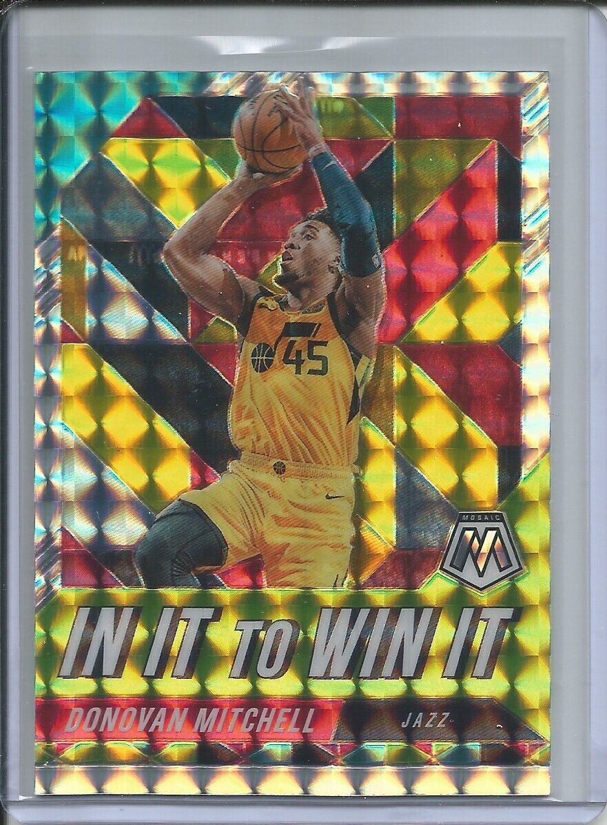 DONOVAN MITCHELL 2019-20 PANINI MOSAIC IN IT TO WIN IT SILVER WAVE PRIZM #6