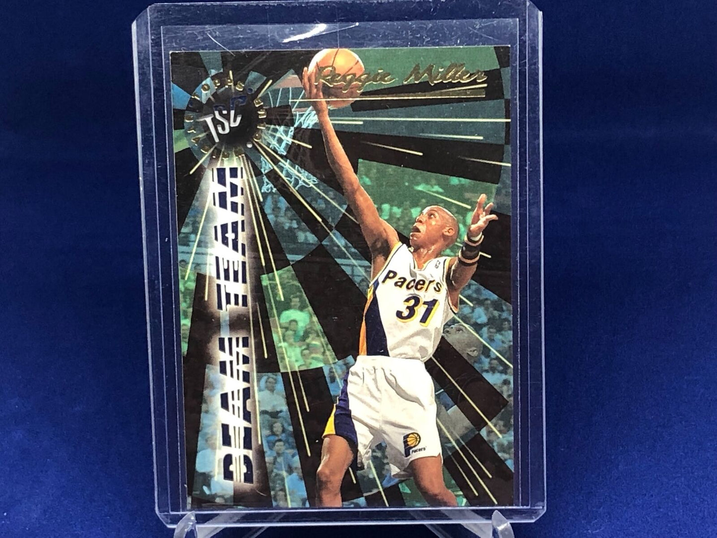 REGGIE MILLER 1995-96 TOPPS STADIUM CLUB BEAM TEAM DIE CUT #4