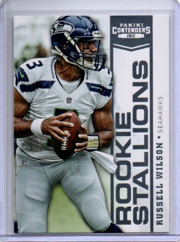 RUSSELL WILSON 2012 PANINI CONTENDERS ROOKIE STALLIONS ROOKIE RC #9