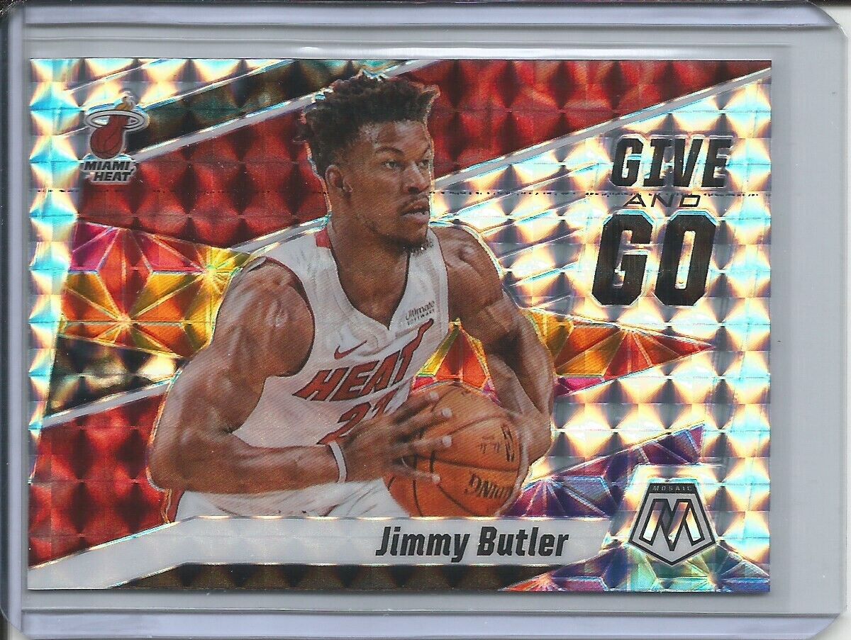 JIMMY BUTLER 2019-20 PANINI MOSAIC GIVE AND GO SILVER WAVE PRIZM #15