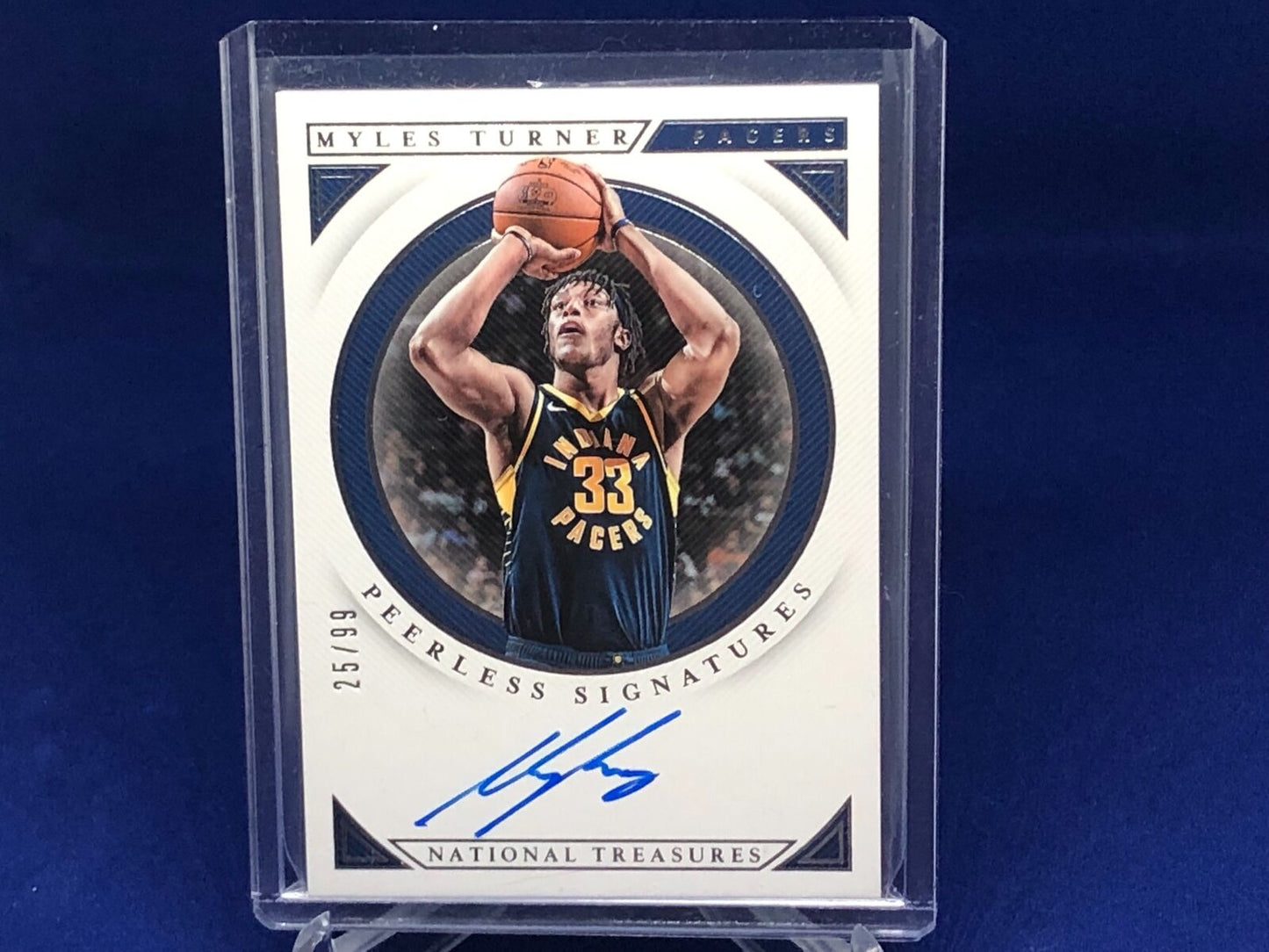MYLES TURNER 2018-19 PANINI NATIONAL TREASURES PEERLESS SIGNATURES AUTO #D 25/99