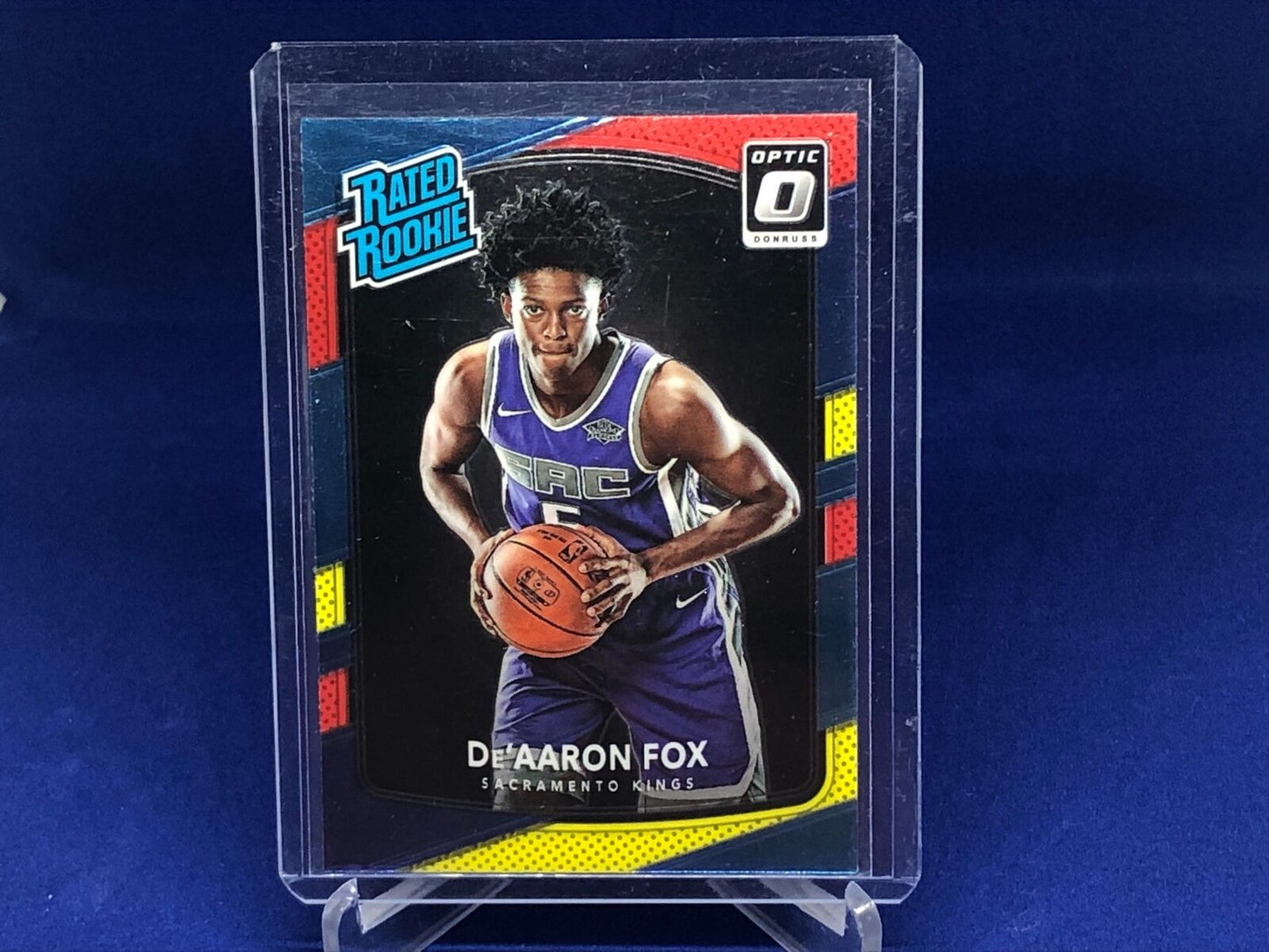 DE'AARON FOX 2017-18 PANINI DONRUSS RATED ROOKIE RED YELLOW RC # 196